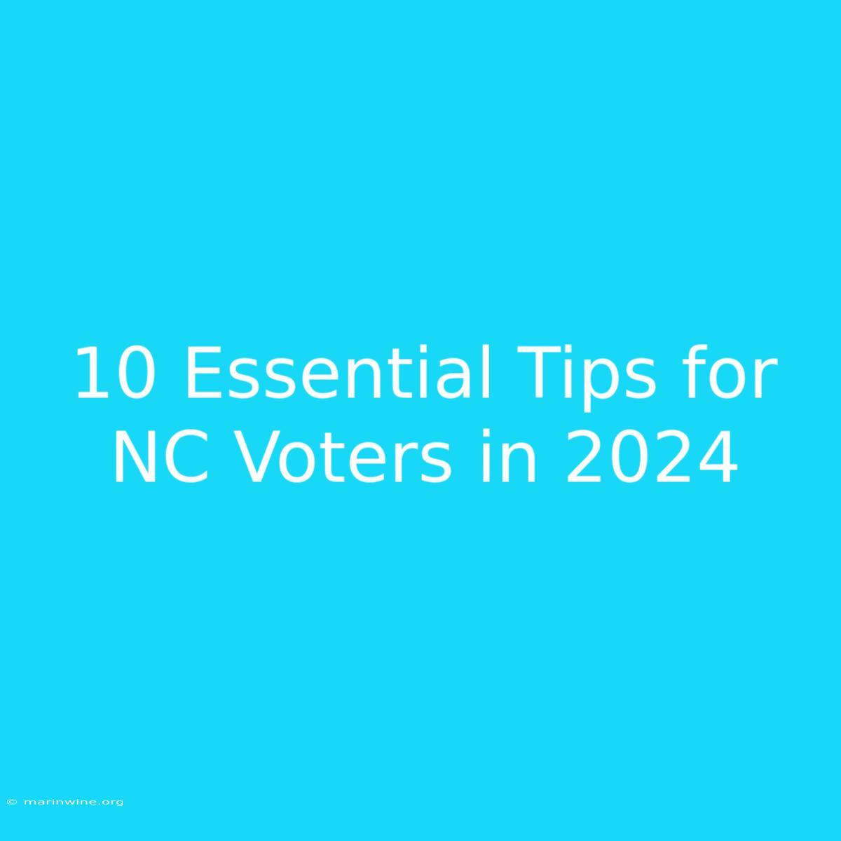 10 Essential Tips For NC Voters In 2024 