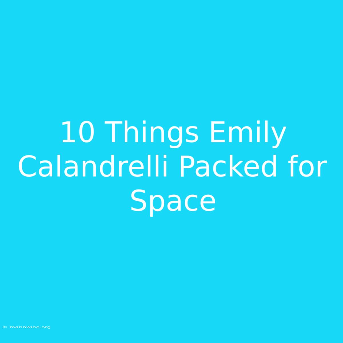 10 Things Emily Calandrelli Packed For Space