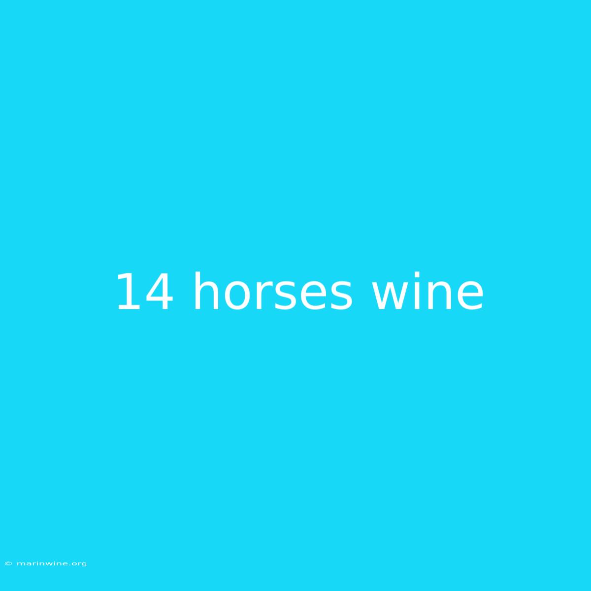 14 Horses Wine