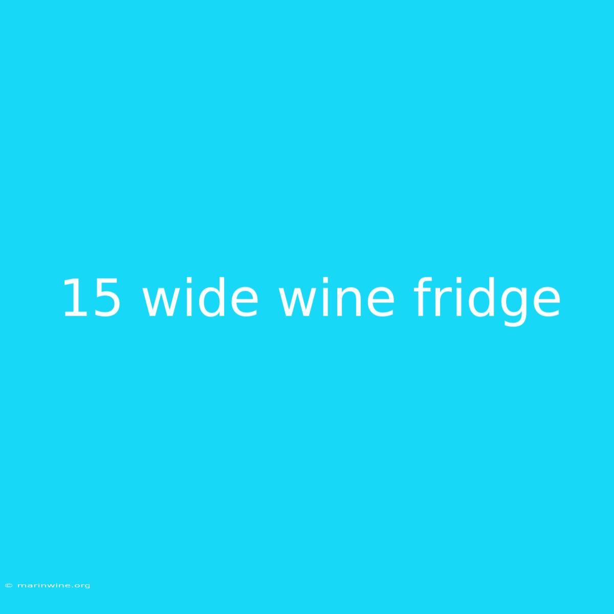 15 Wide Wine Fridge