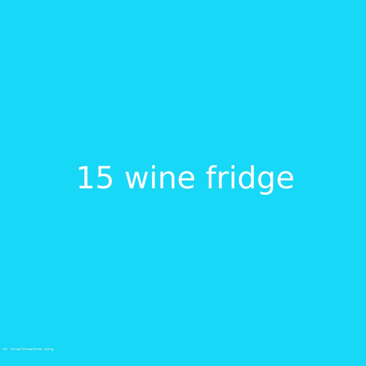 15 Wine Fridge