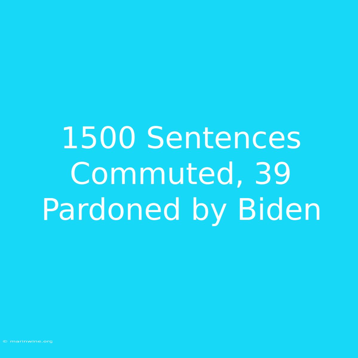 1500 Sentences Commuted, 39 Pardoned By Biden