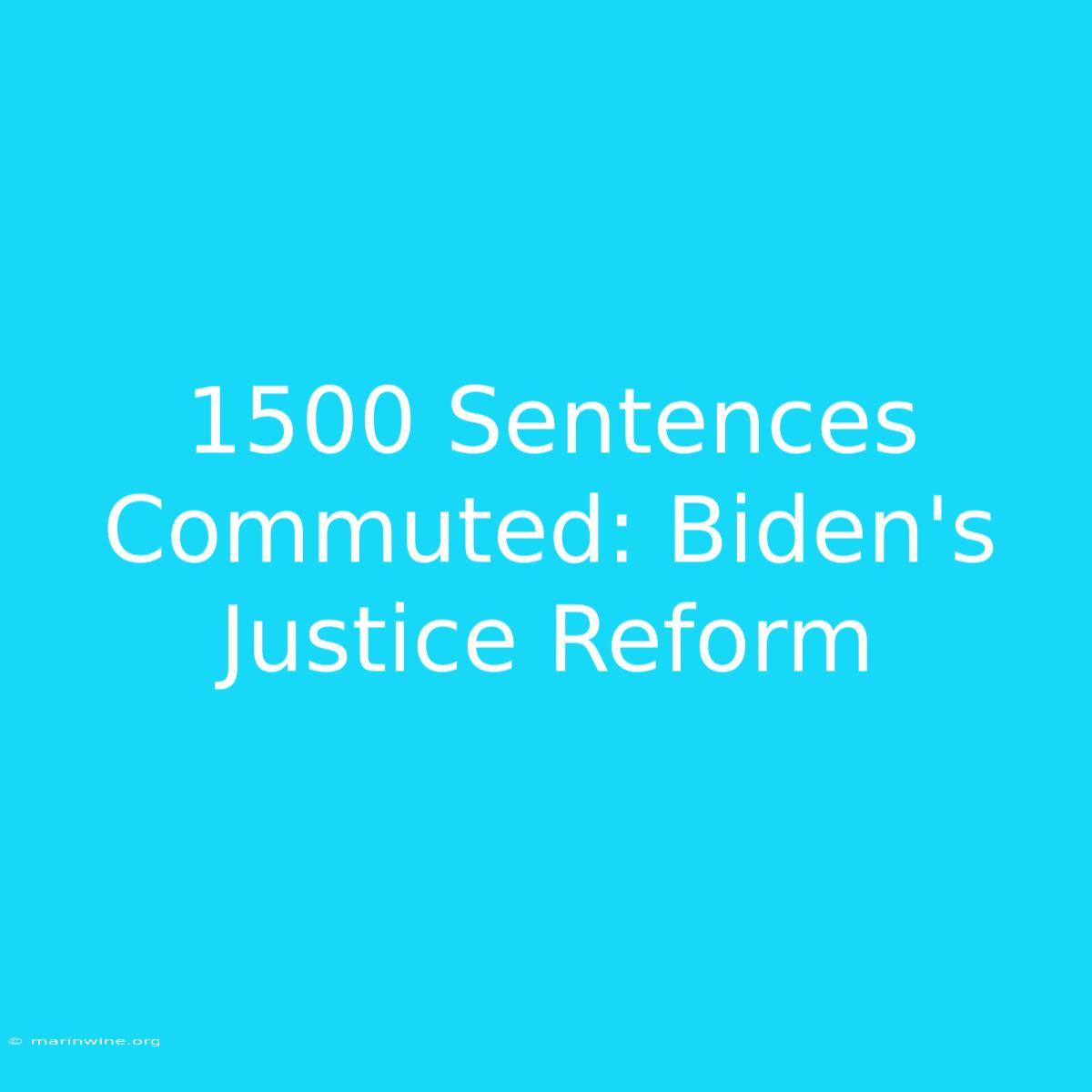 1500 Sentences Commuted: Biden's Justice Reform