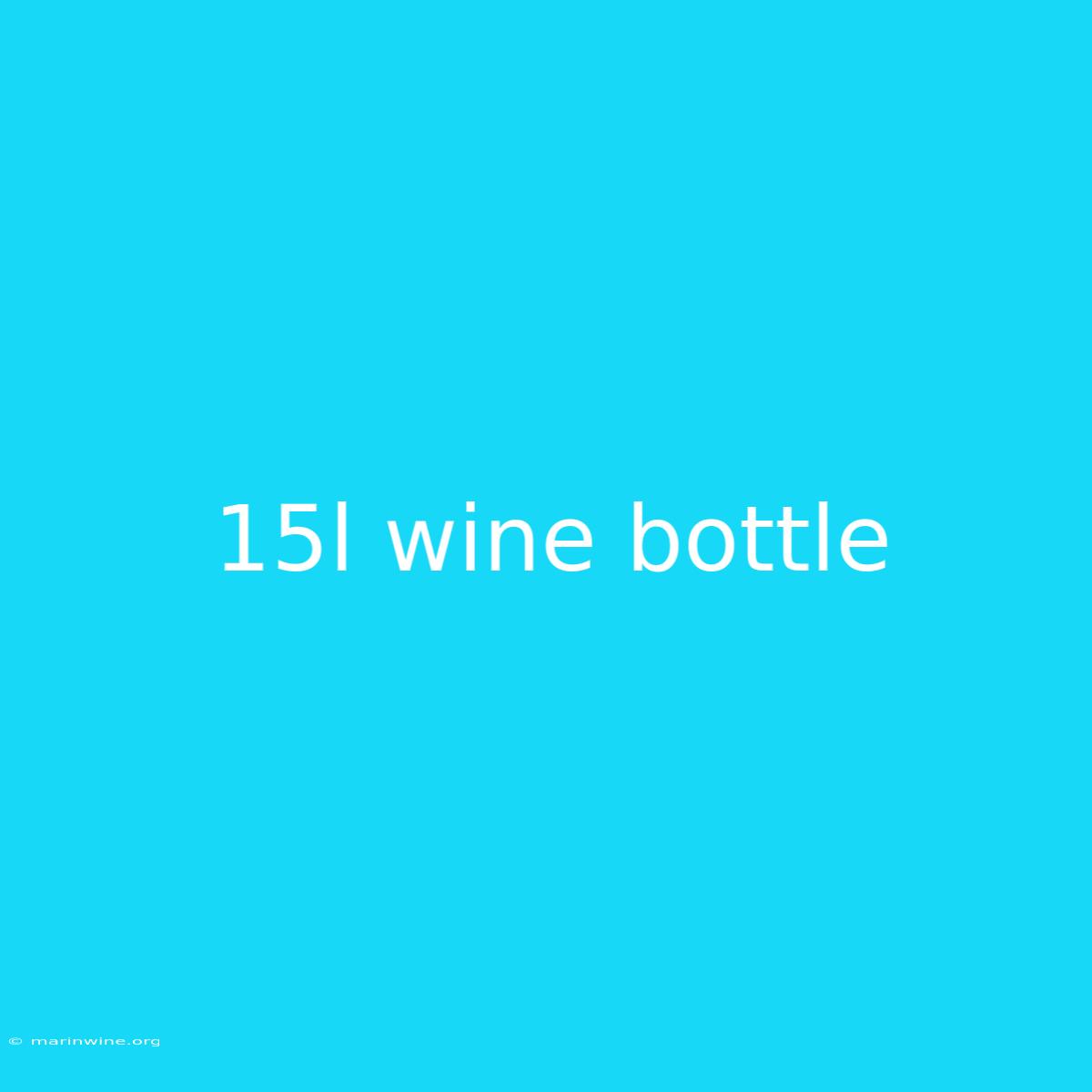 15l Wine Bottle