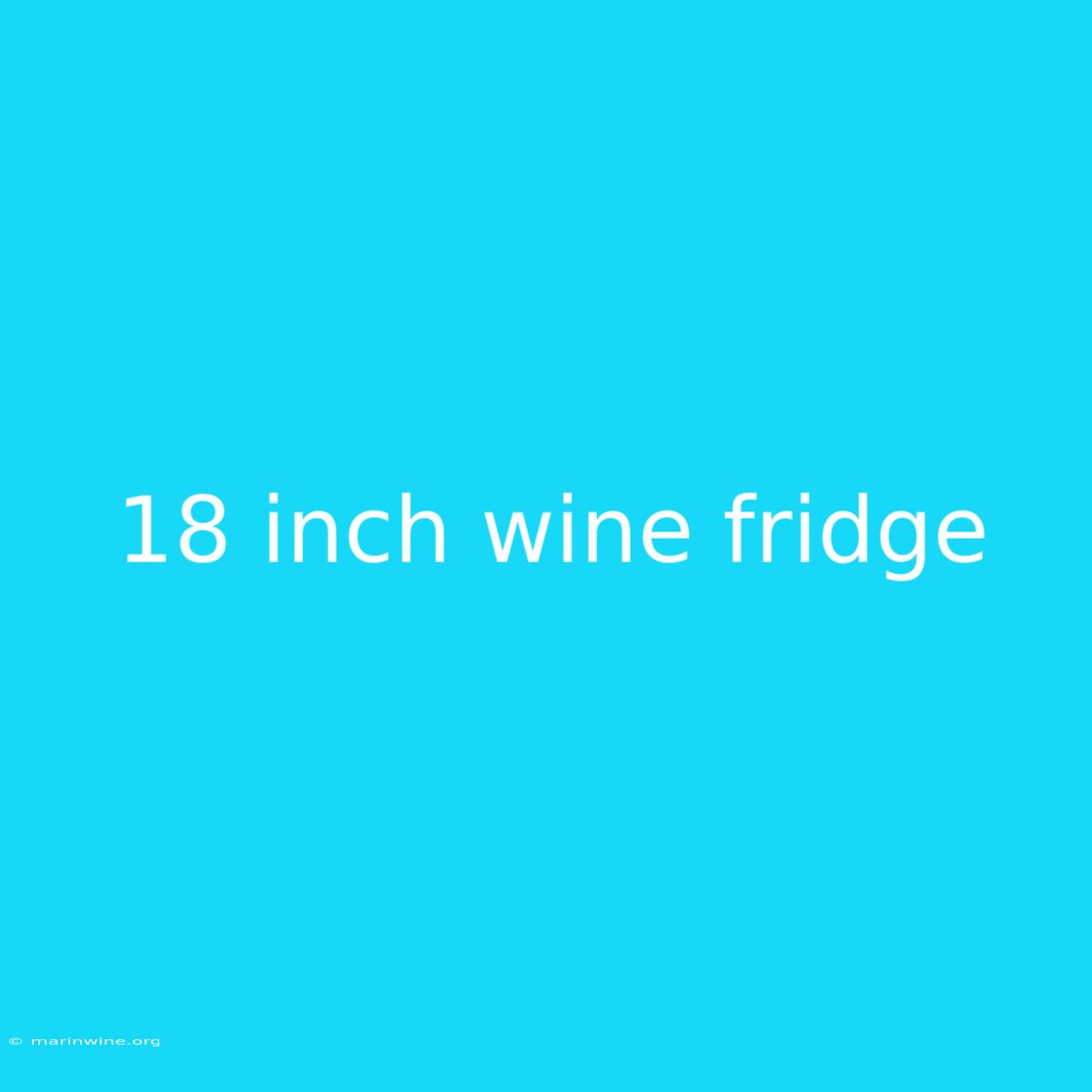 18 Inch Wine Fridge