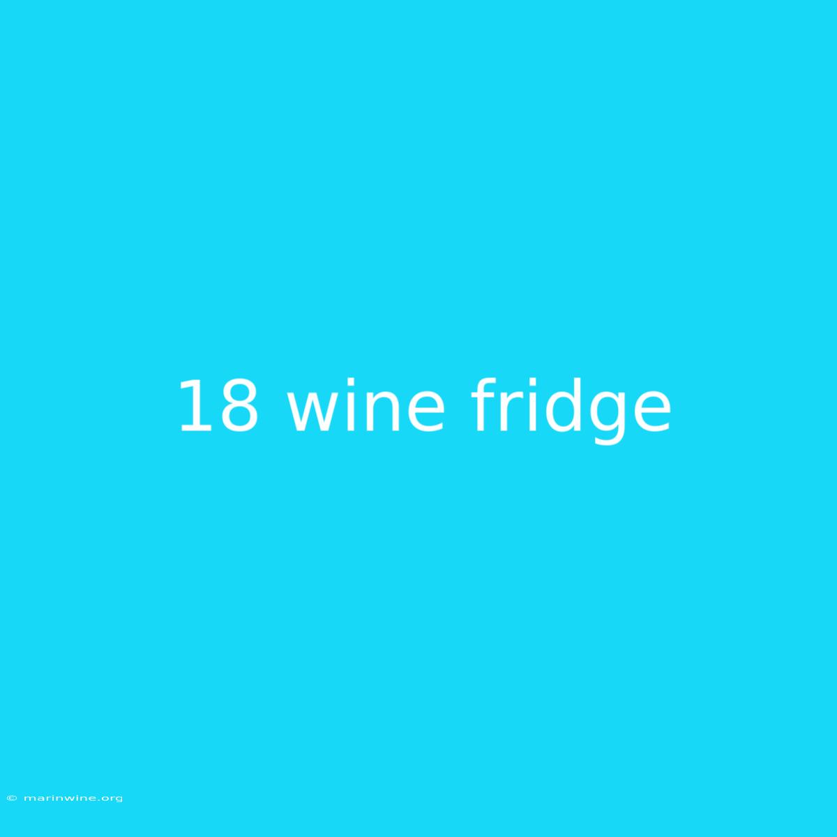 18 Wine Fridge