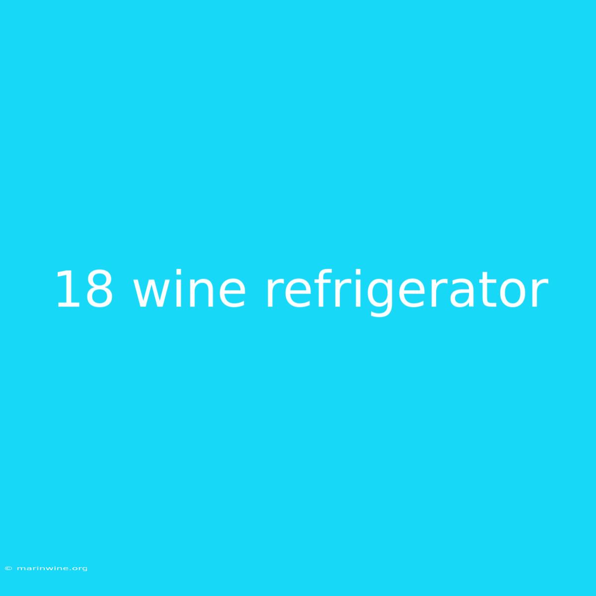 18 Wine Refrigerator