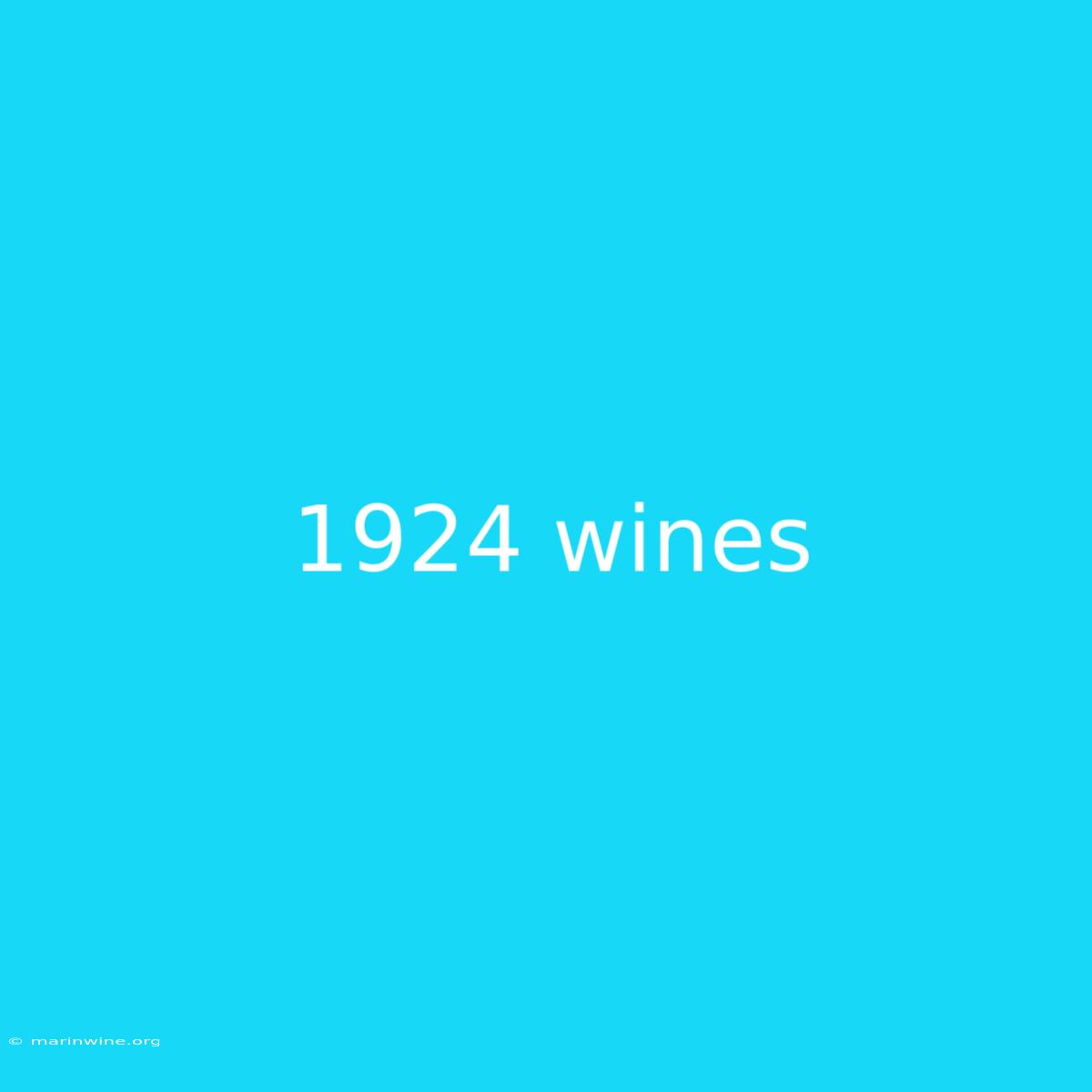 1924 Wines