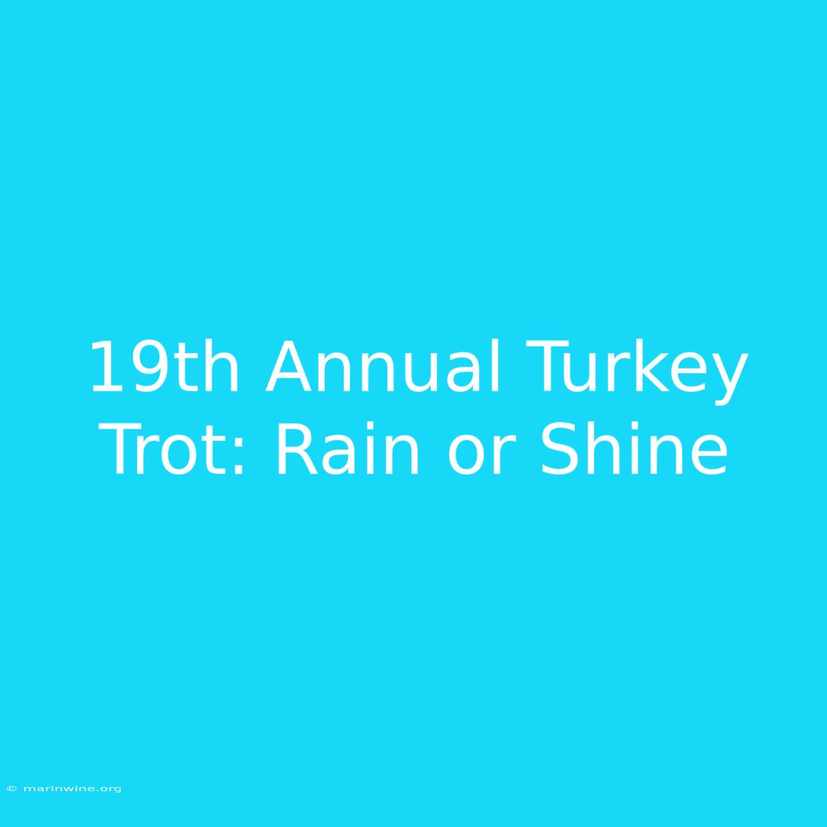 19th Annual Turkey Trot: Rain Or Shine