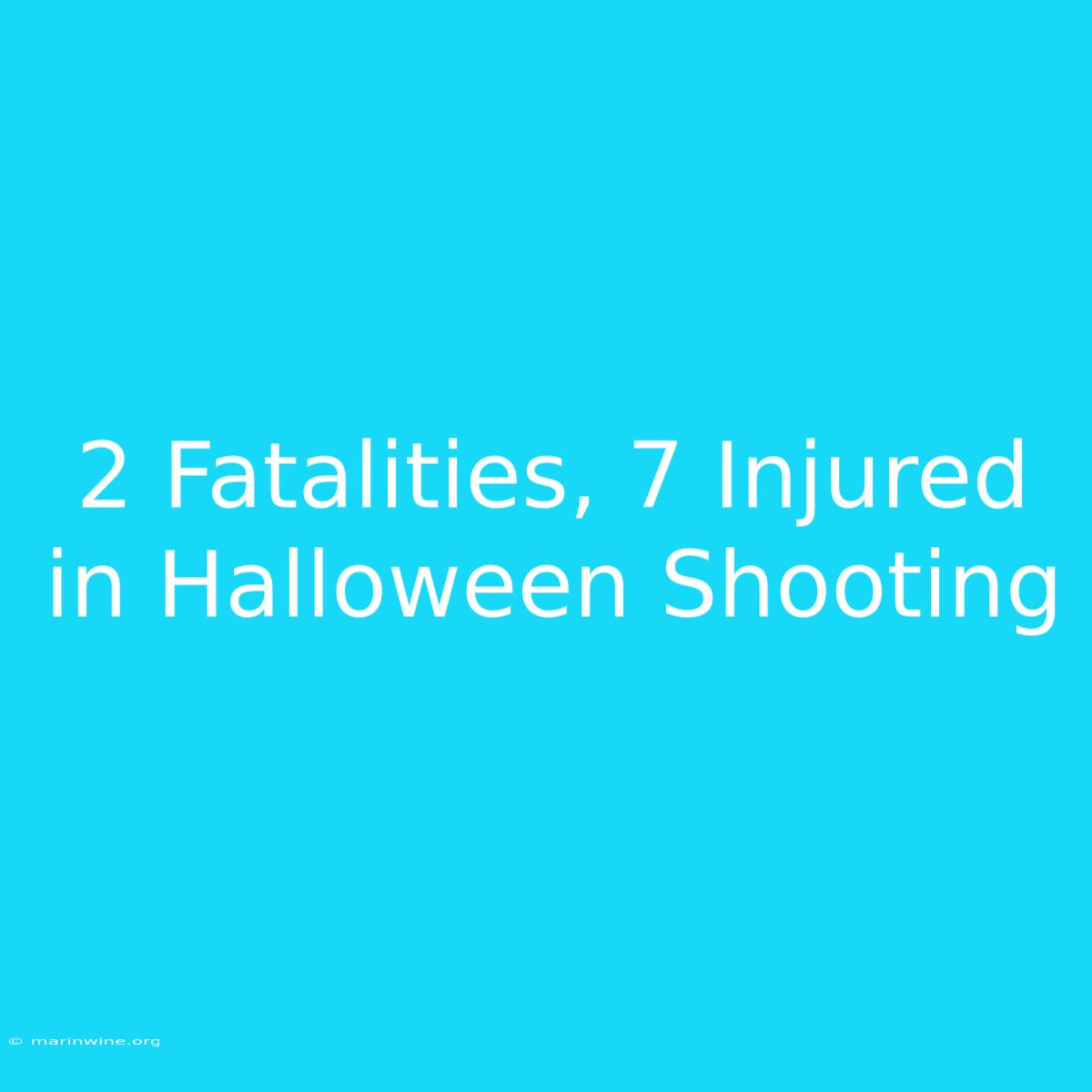 2 Fatalities, 7 Injured In Halloween Shooting 