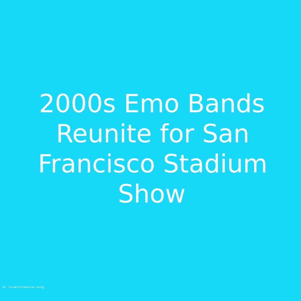 2000s Emo Bands Reunite For San Francisco Stadium Show