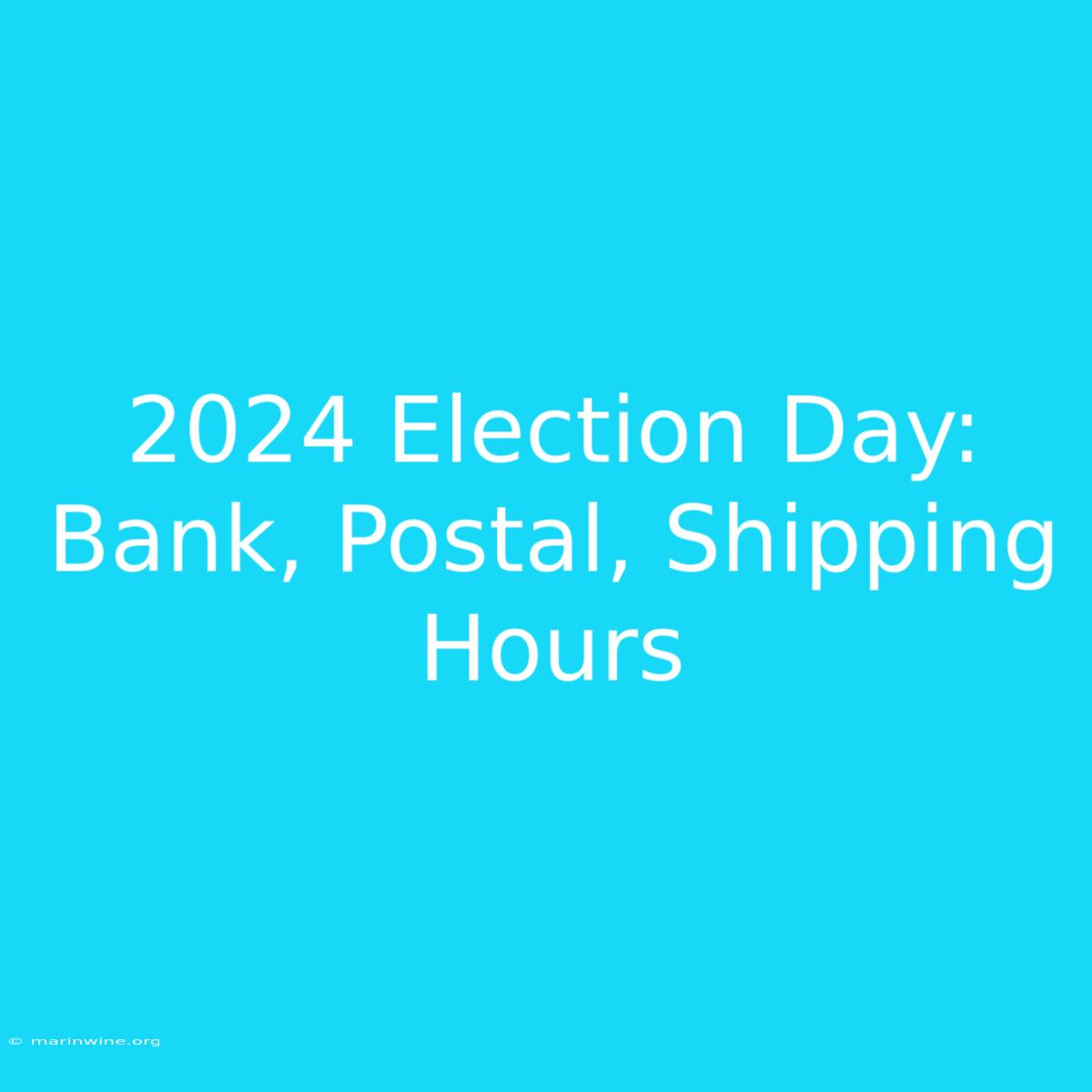 2024 Election Day: Bank, Postal, Shipping Hours 