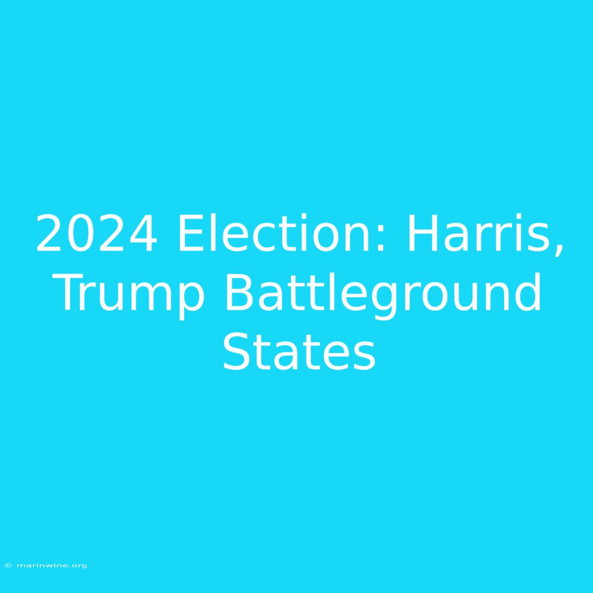 2024 Election: Harris, Trump Battleground States