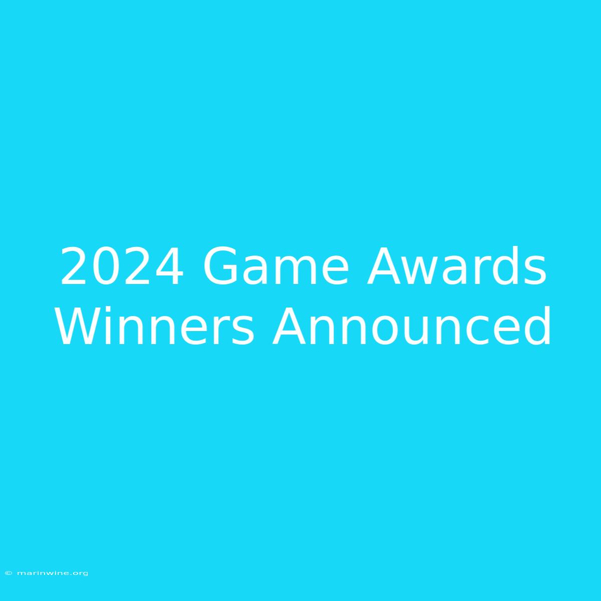 2024 Game Awards Winners Announced