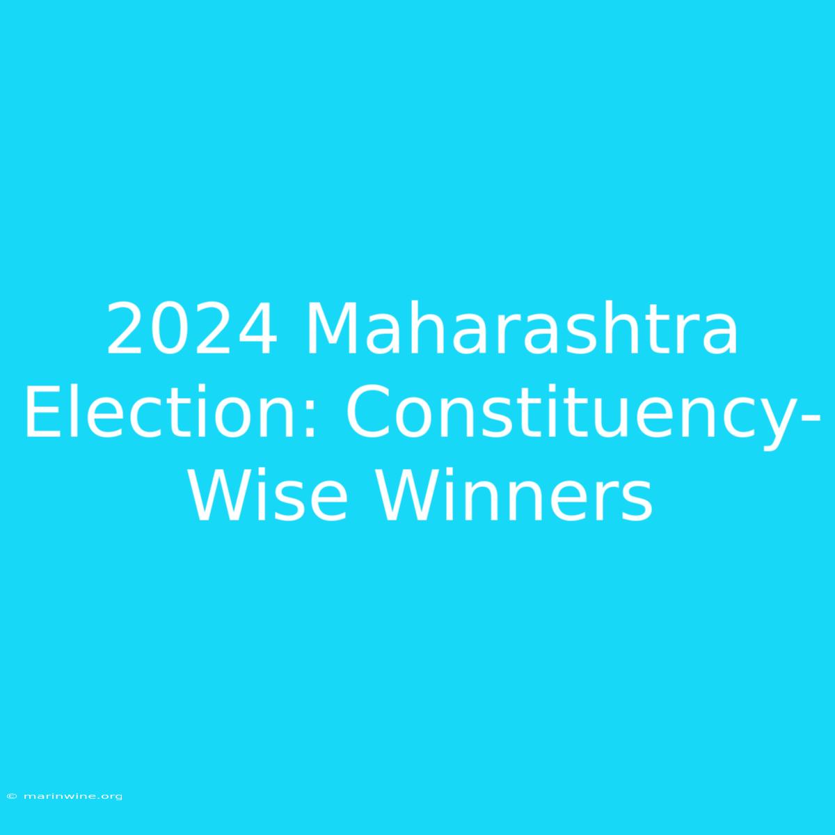 2024 Maharashtra Election: Constituency-Wise Winners