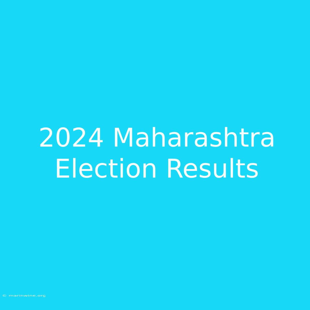 2024 Maharashtra Election Results