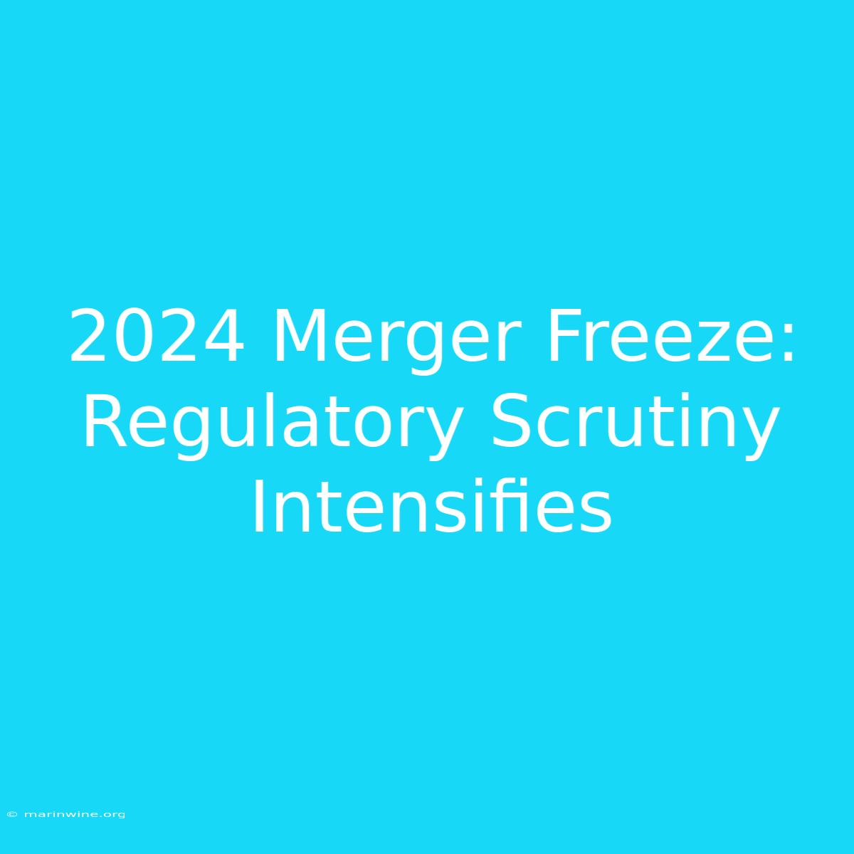 2024 Merger Freeze: Regulatory Scrutiny Intensifies