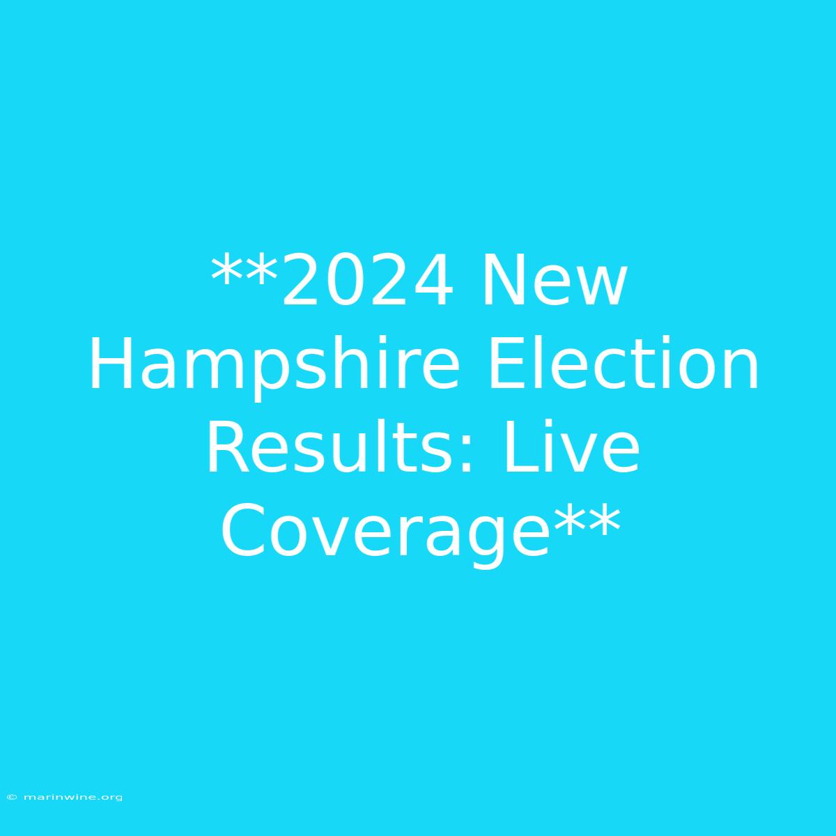 **2024 New Hampshire Election Results: Live Coverage** 