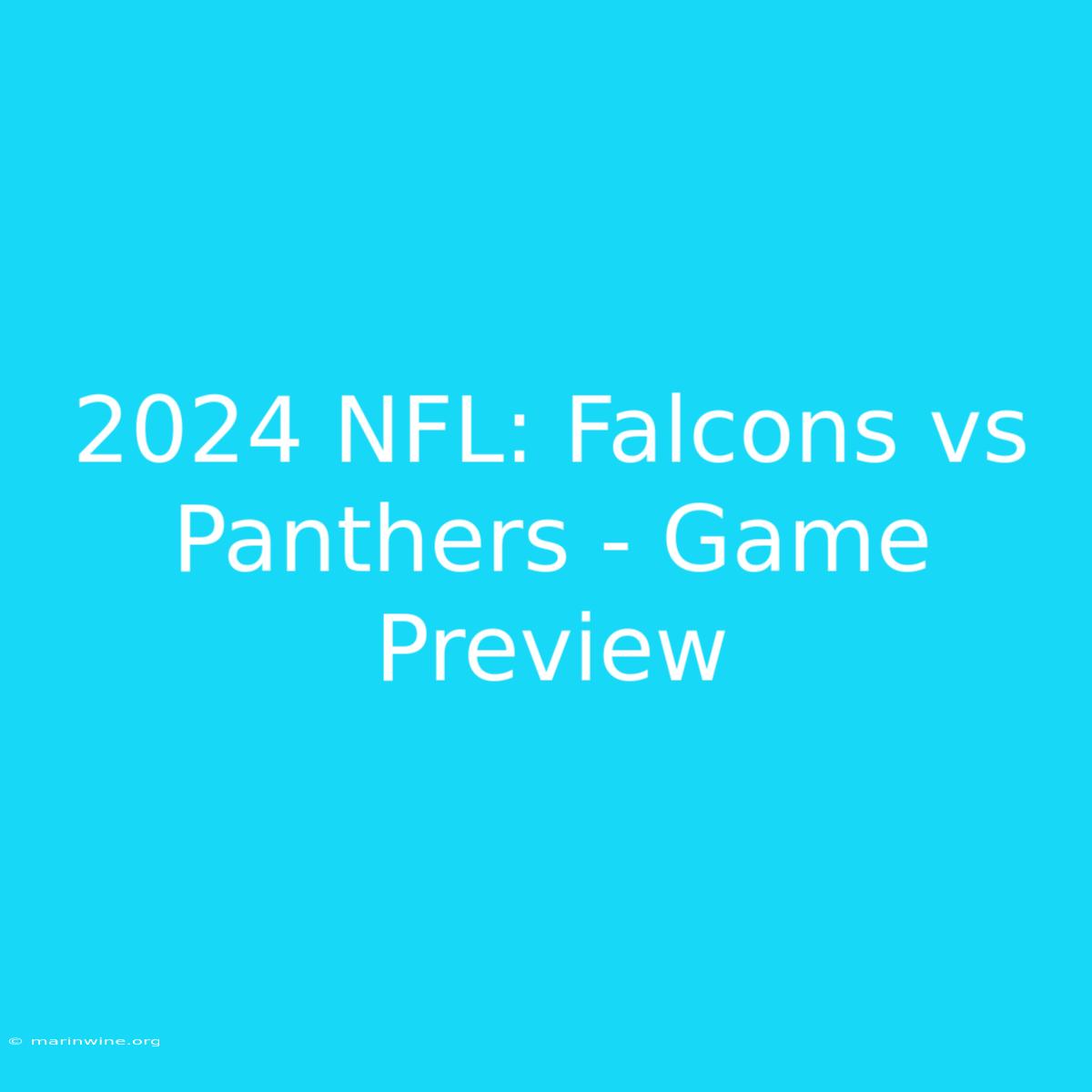 2024 NFL: Falcons Vs Panthers - Game Preview