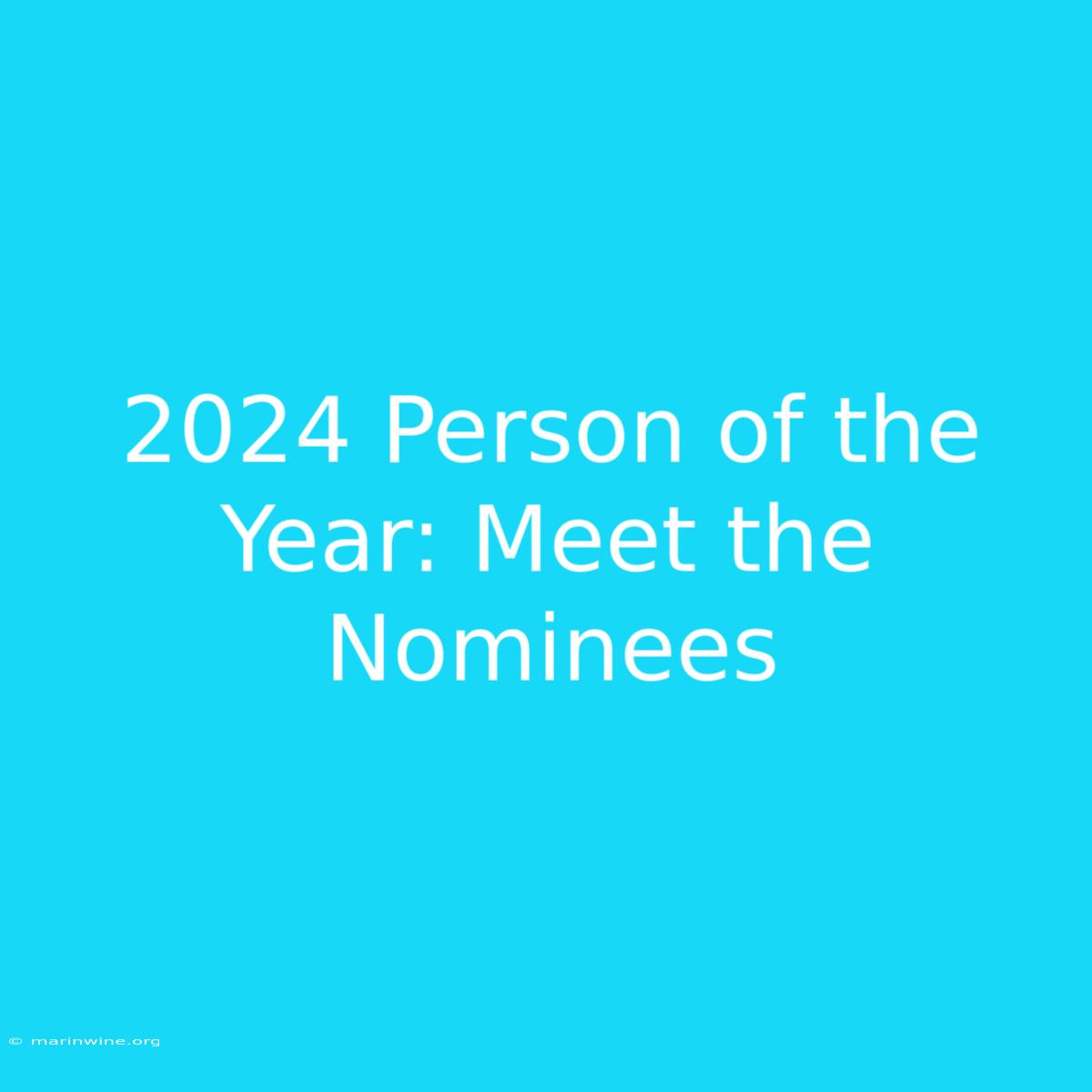 2024 Person Of The Year: Meet The Nominees