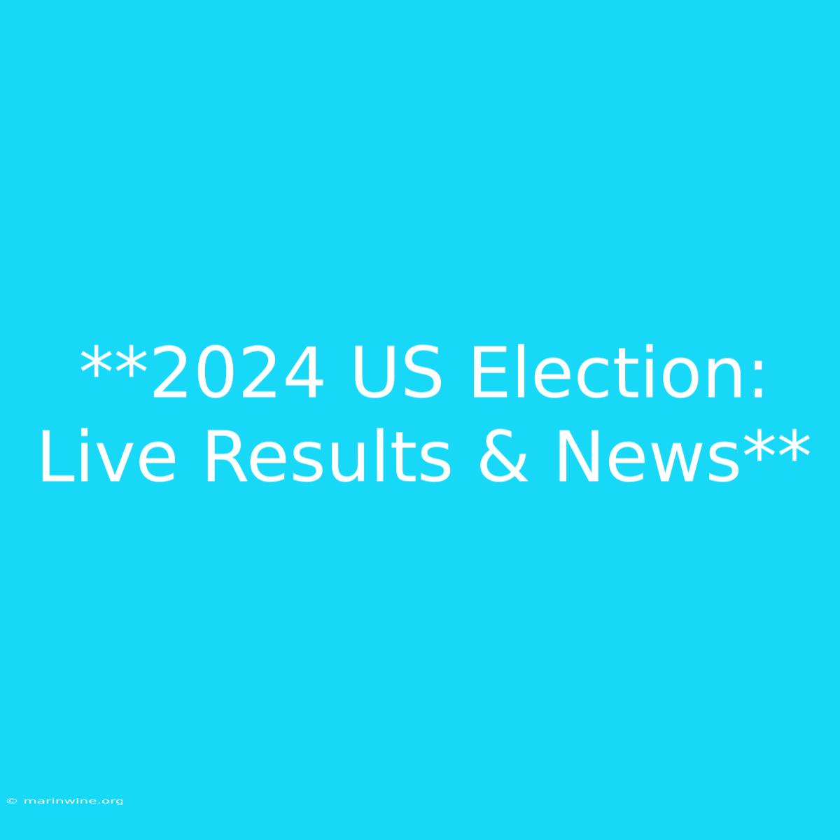 **2024 US Election: Live Results & News**