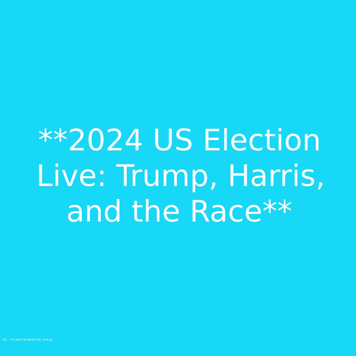 **2024 US Election Live: Trump, Harris, And The Race**