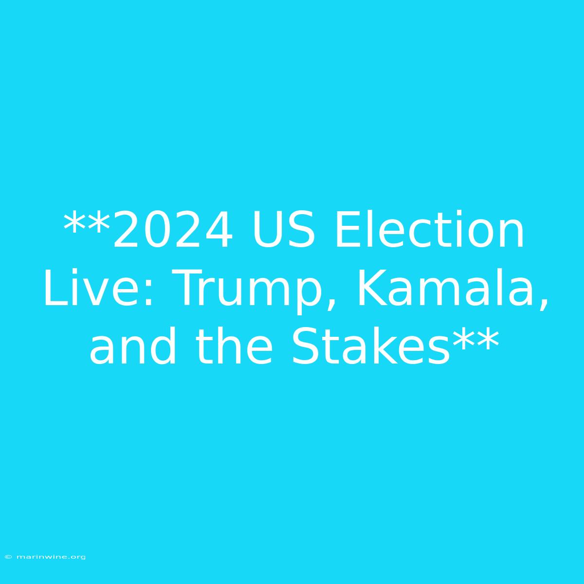 **2024 US Election Live: Trump, Kamala, And The Stakes**