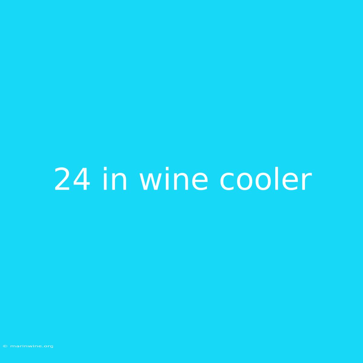 24 In Wine Cooler