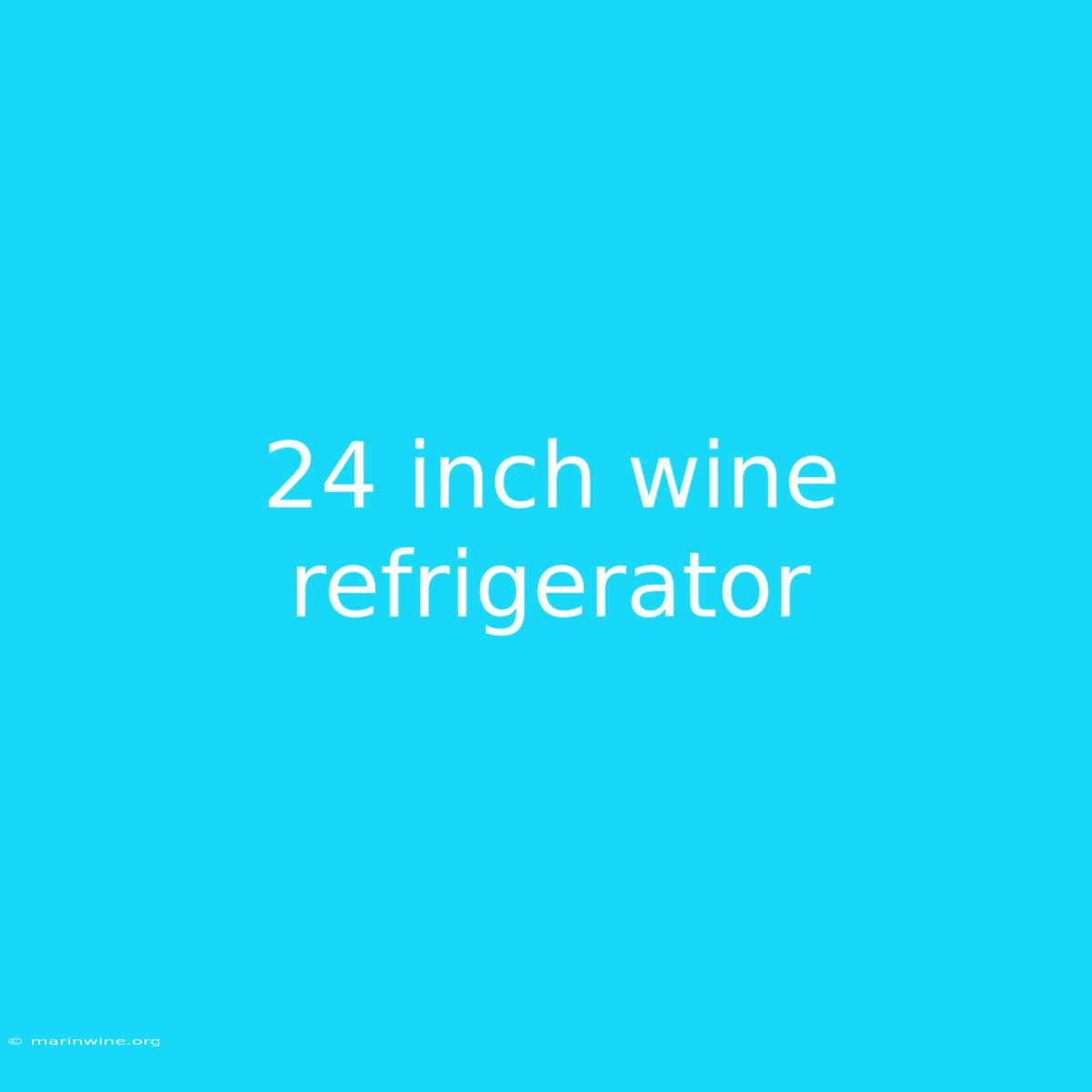 24 Inch Wine Refrigerator