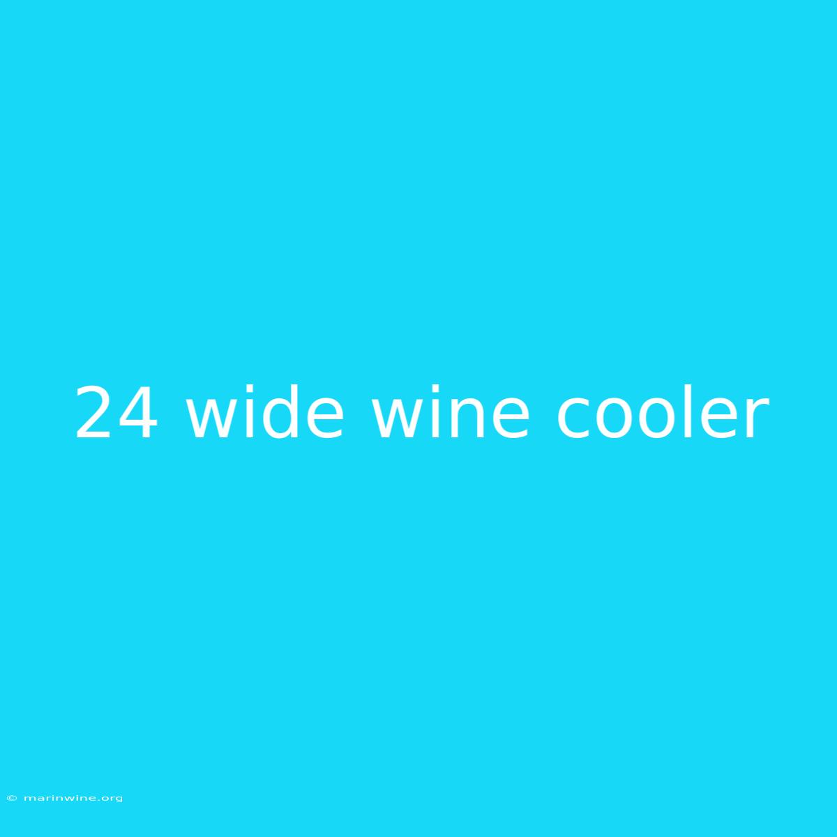 24 Wide Wine Cooler