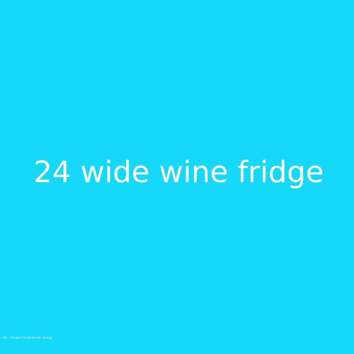 24 Wide Wine Fridge