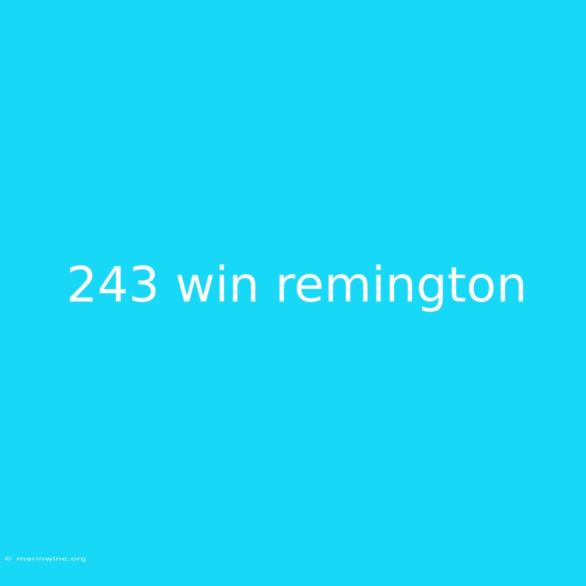 243 Win Remington