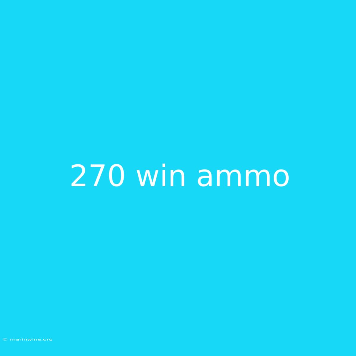 270 Win Ammo