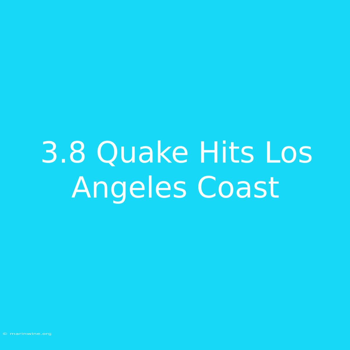 3.8 Quake Hits Los Angeles Coast