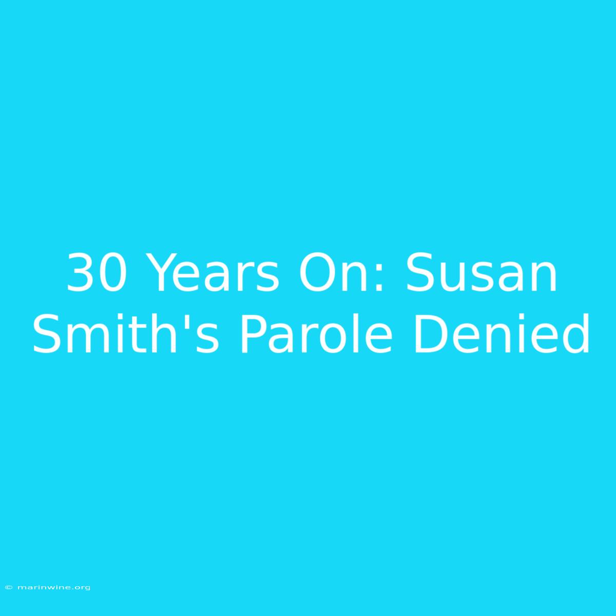 30 Years On: Susan Smith's Parole Denied