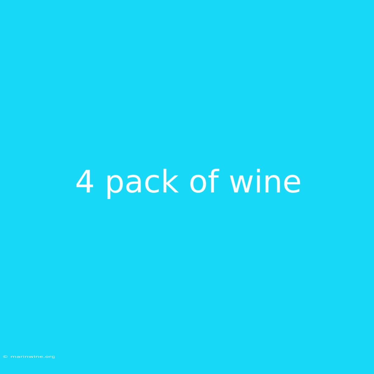 4 Pack Of Wine