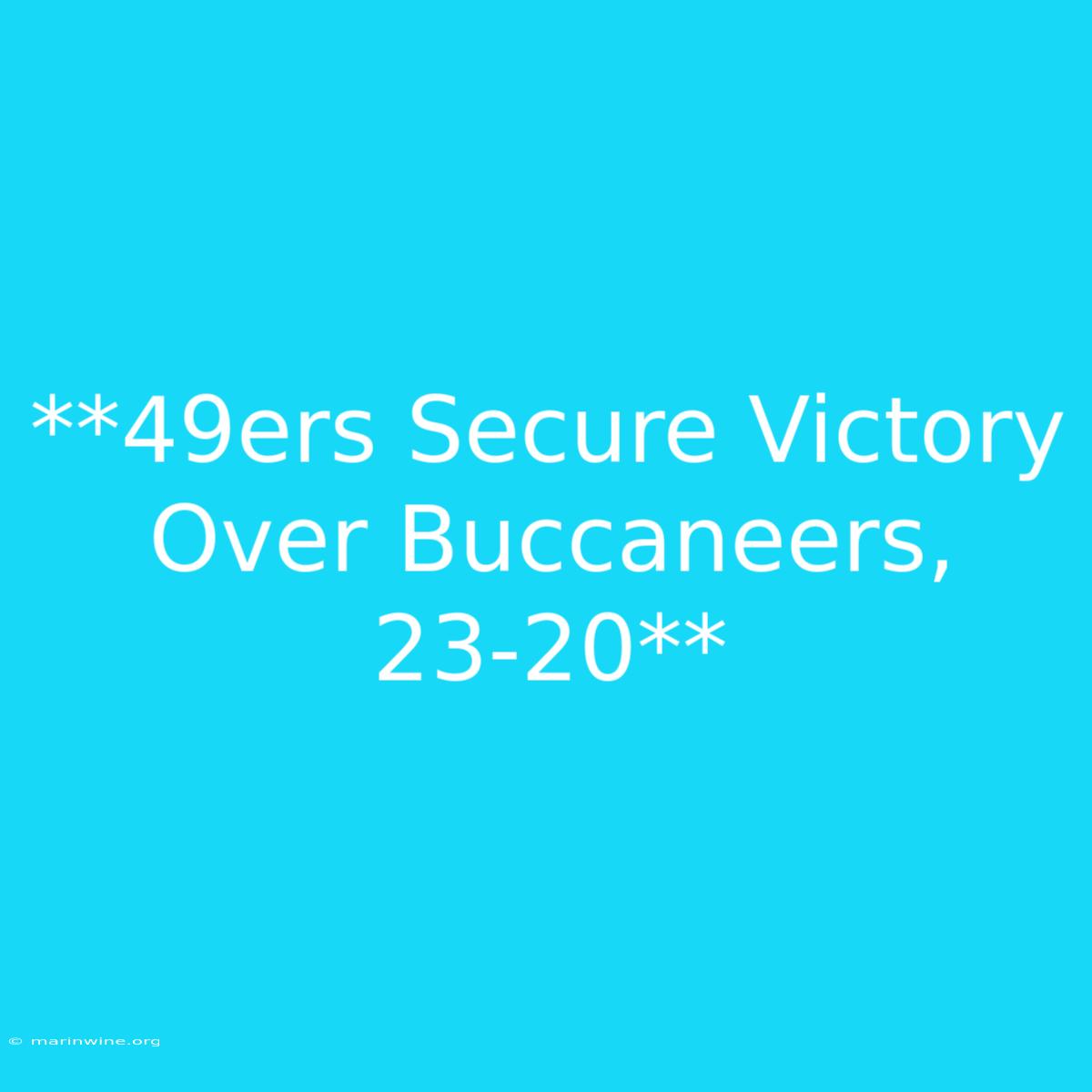 **49ers Secure Victory Over Buccaneers, 23-20** 