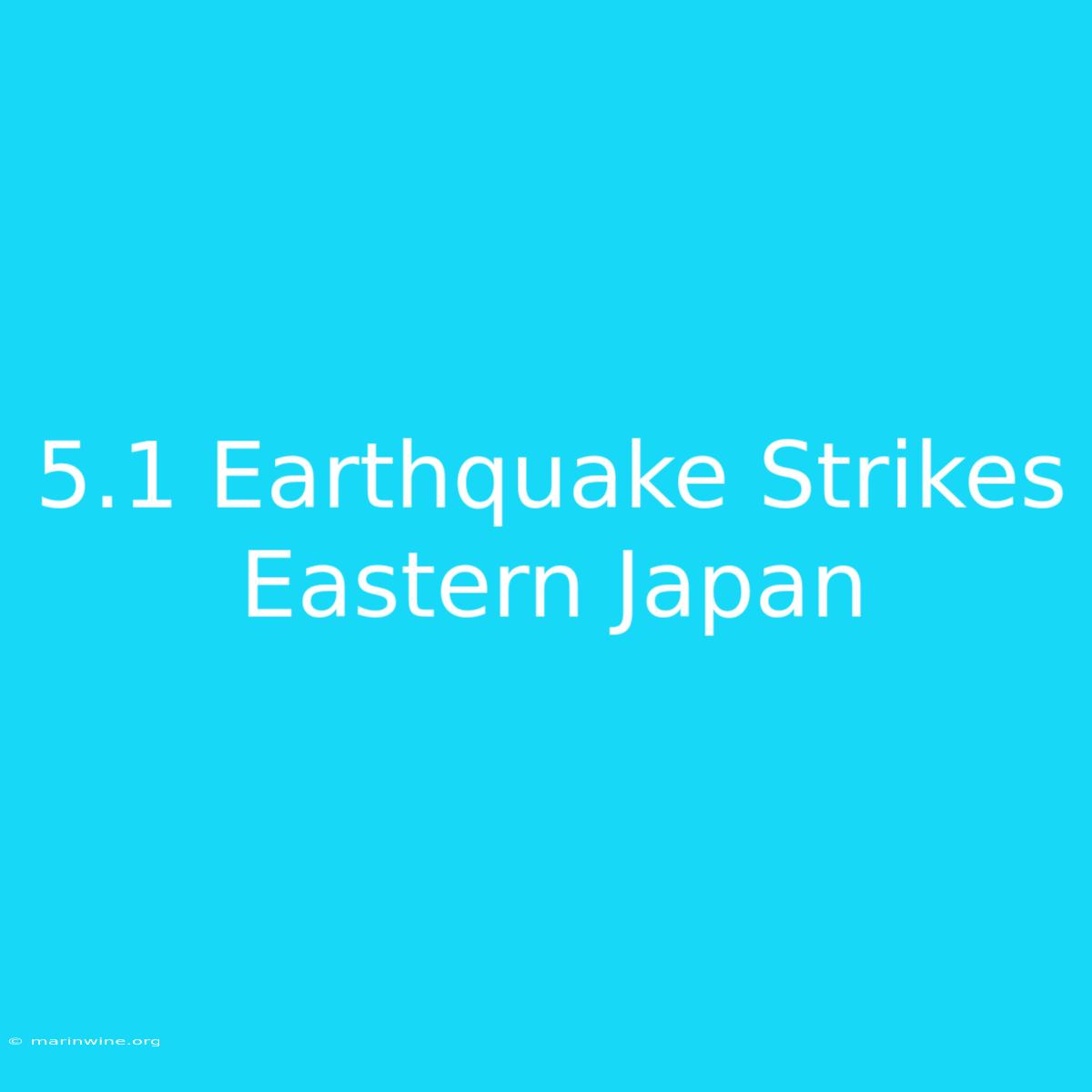 5.1 Earthquake Strikes Eastern Japan