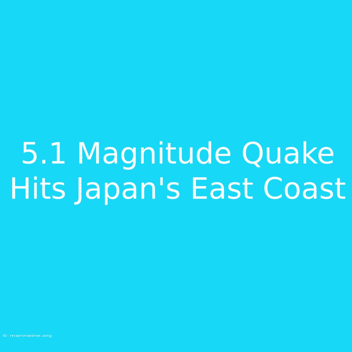 5.1 Magnitude Quake Hits Japan's East Coast