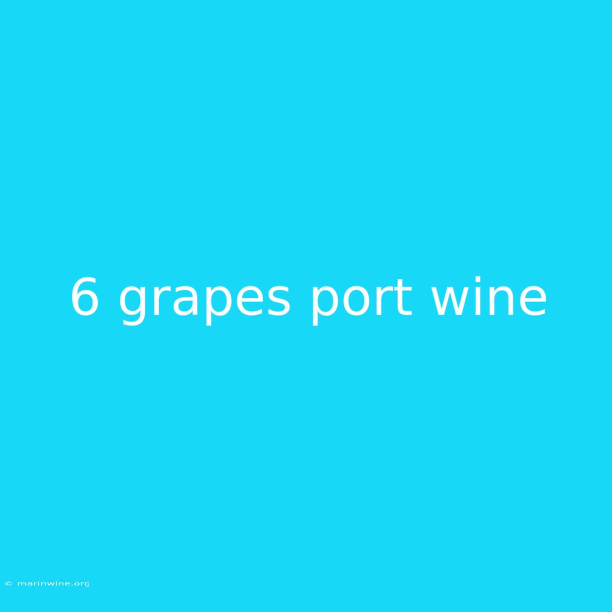 6 Grapes Port Wine