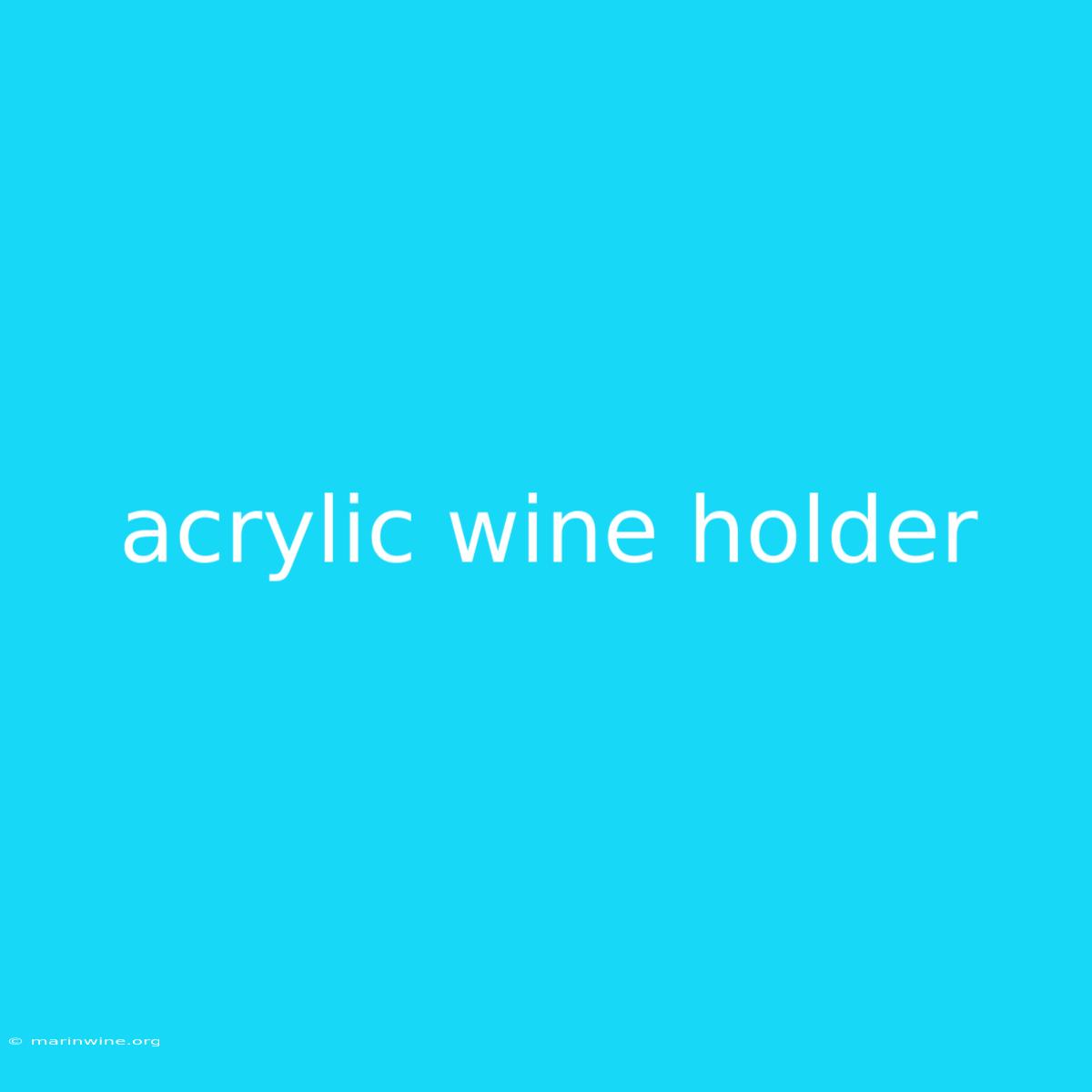 Acrylic Wine Holder