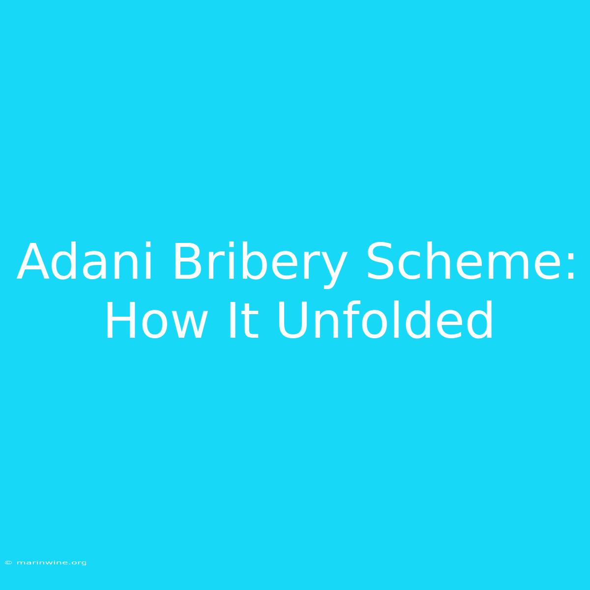 Adani Bribery Scheme: How It Unfolded