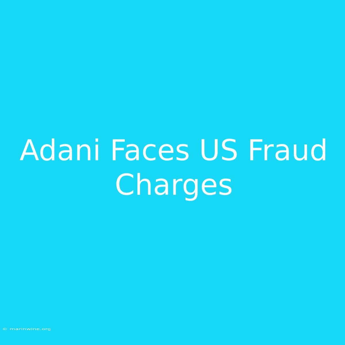 Adani Faces US Fraud Charges