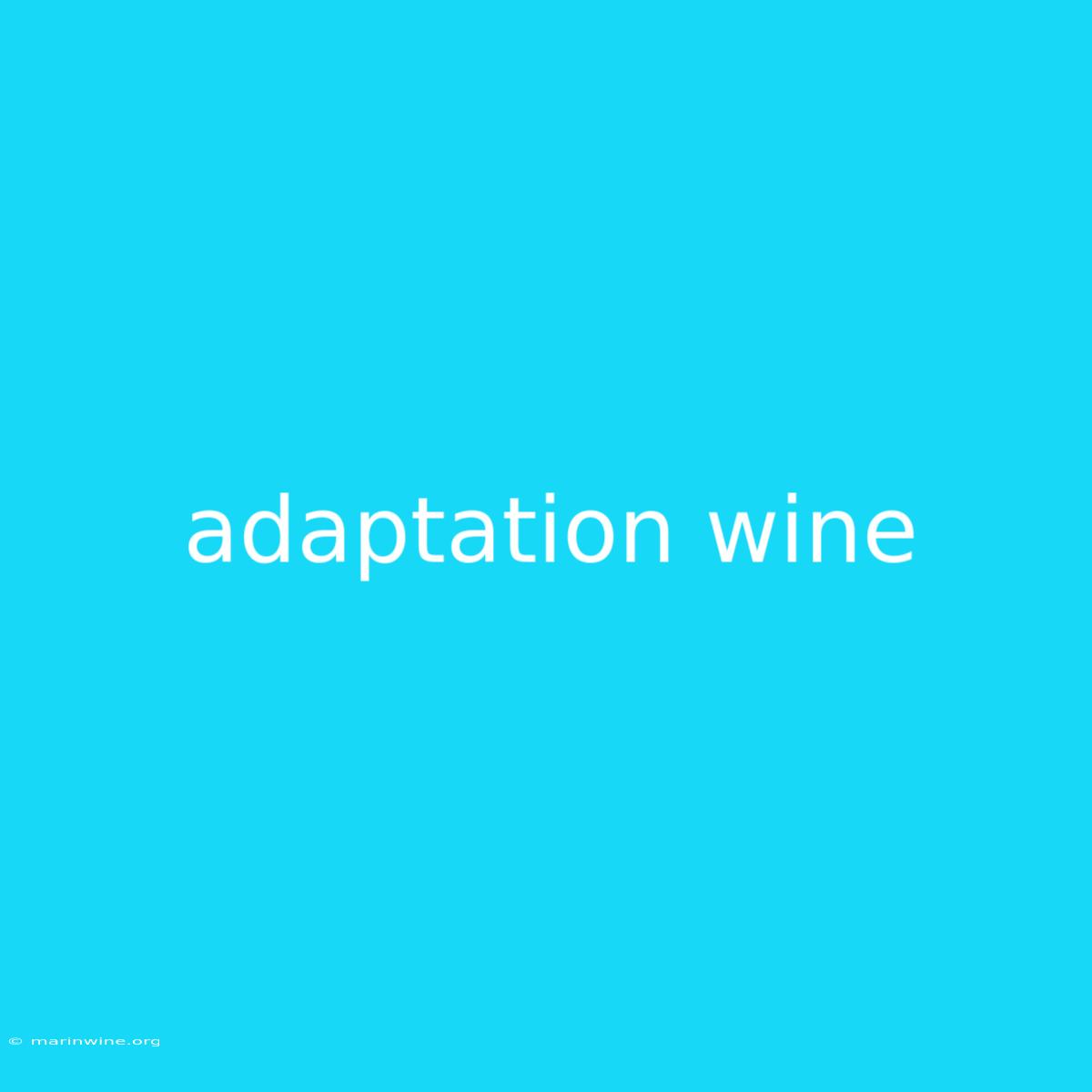 Adaptation Wine