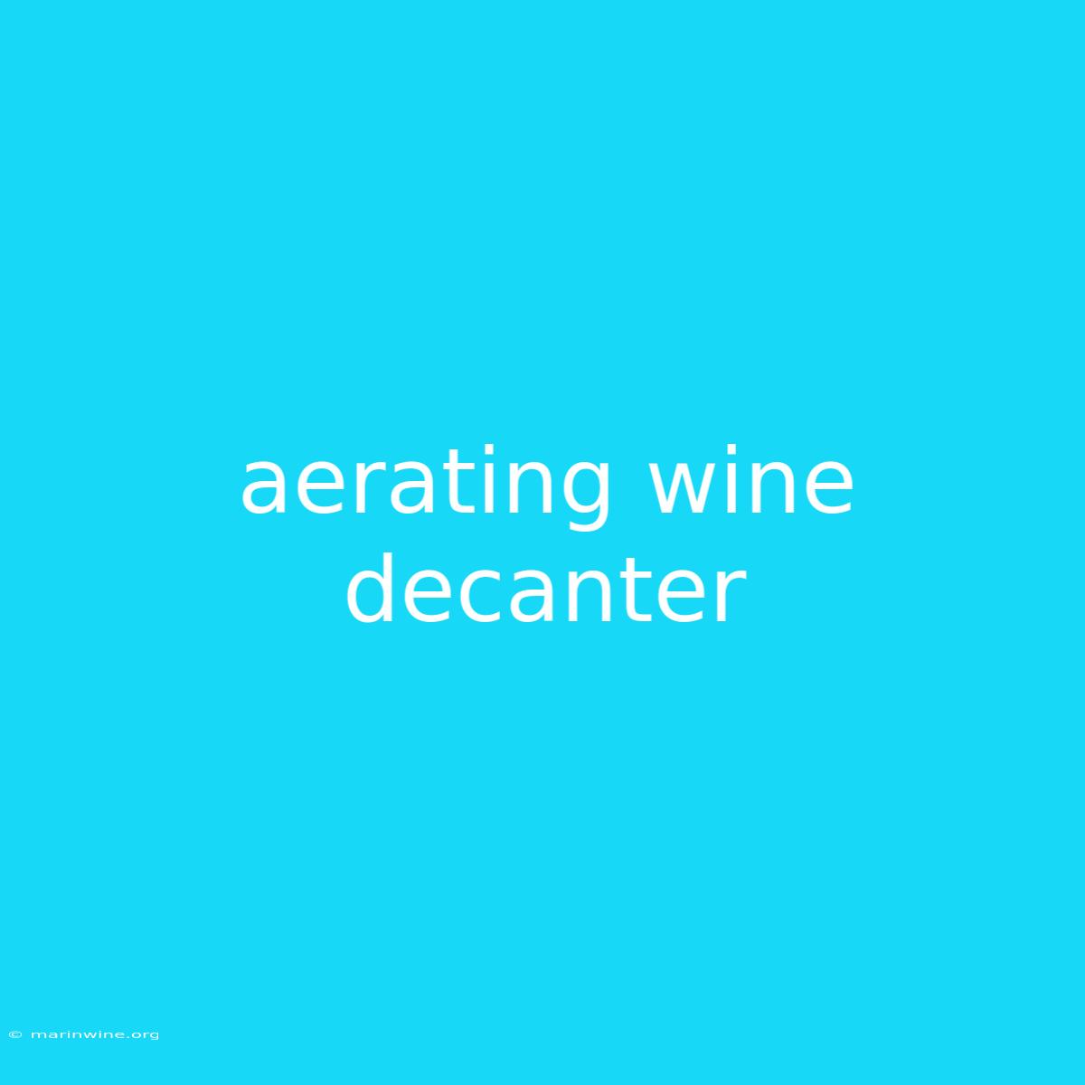 Aerating Wine Decanter