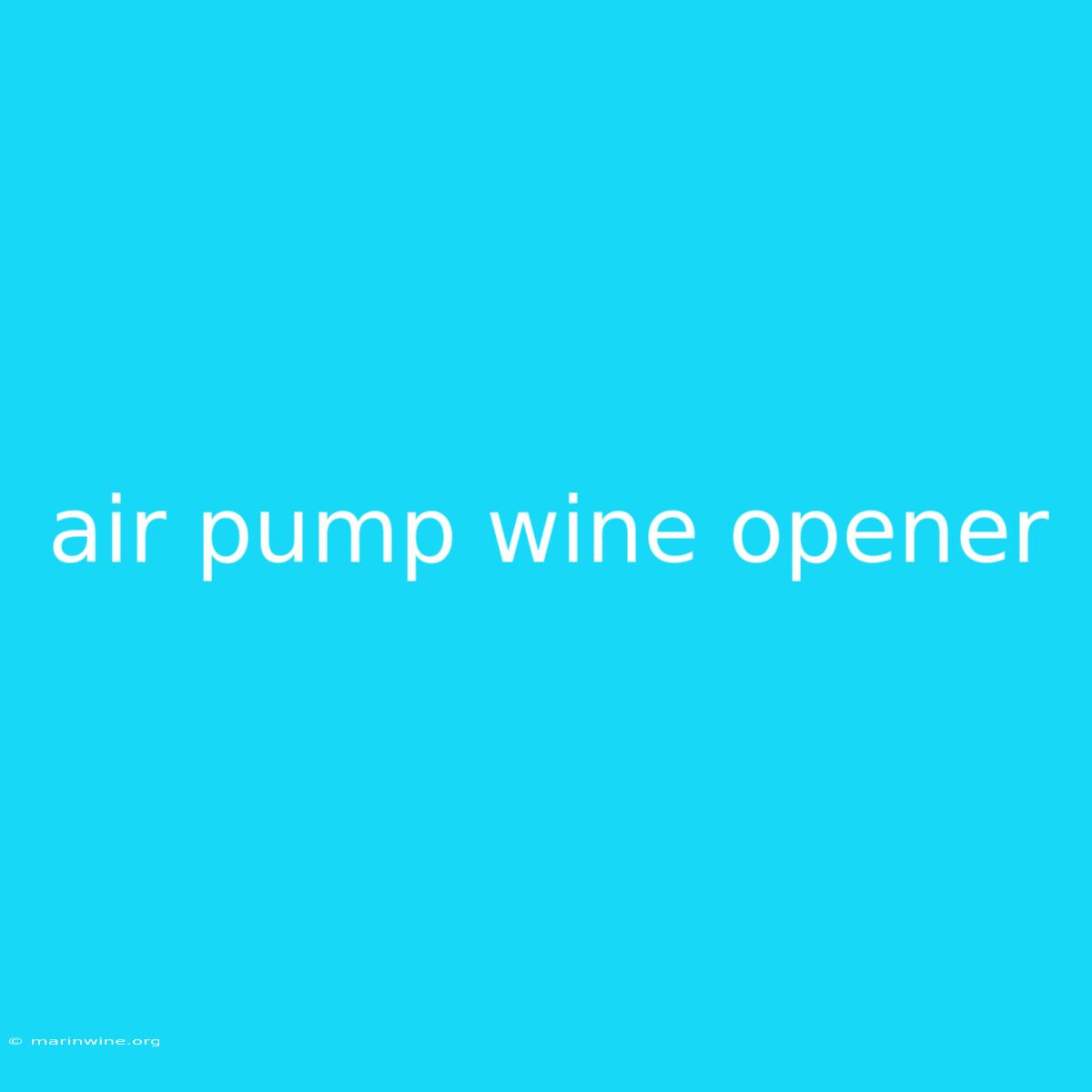 Air Pump Wine Opener