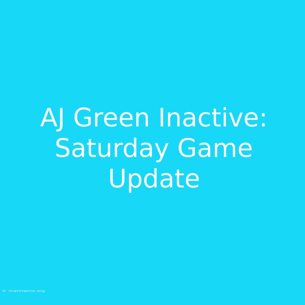 AJ Green Inactive: Saturday Game Update