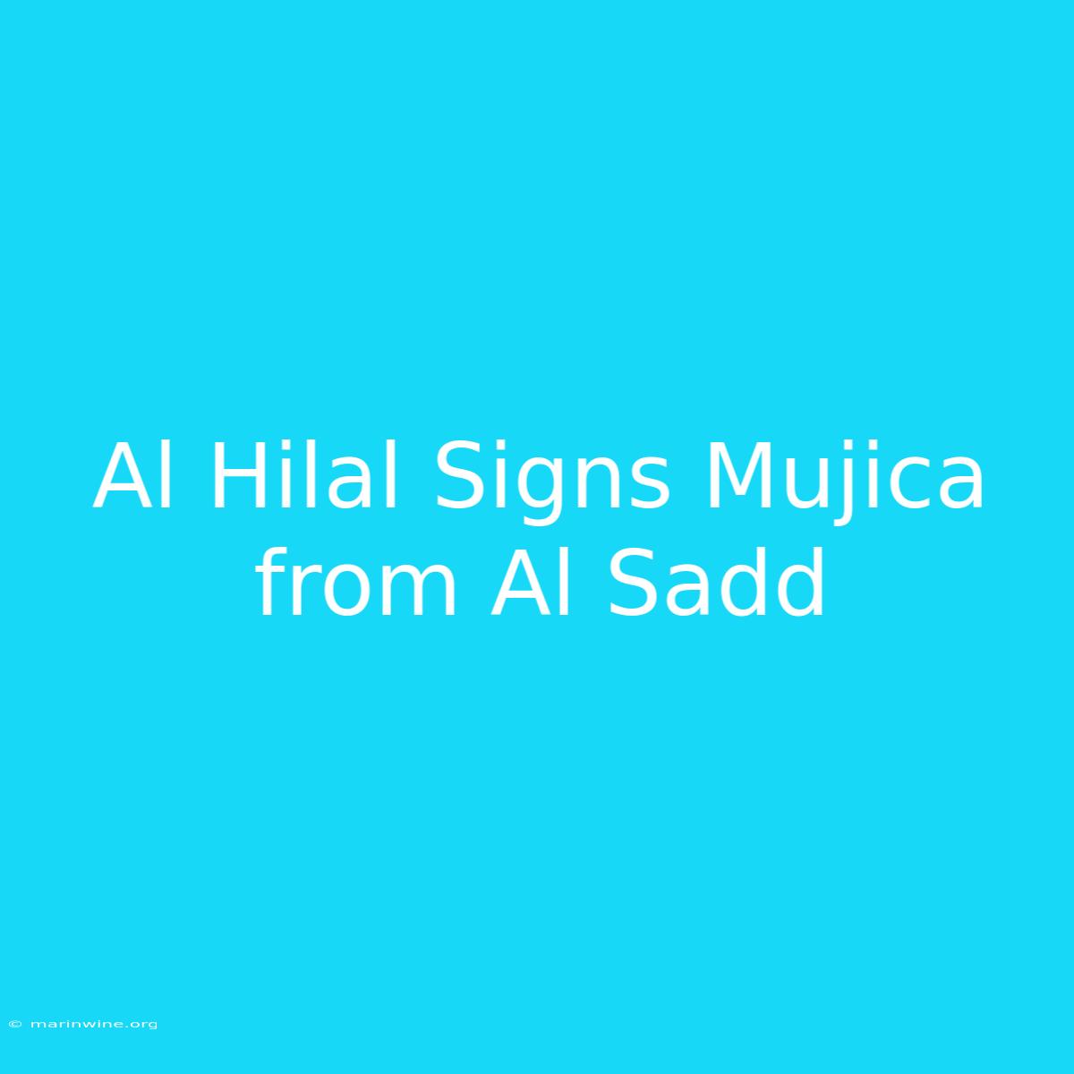 Al Hilal Signs Mujica From Al Sadd