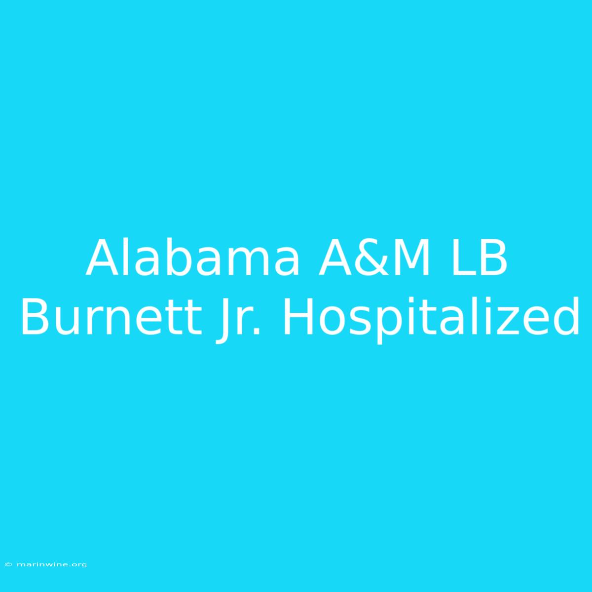 Alabama A&M LB Burnett Jr. Hospitalized