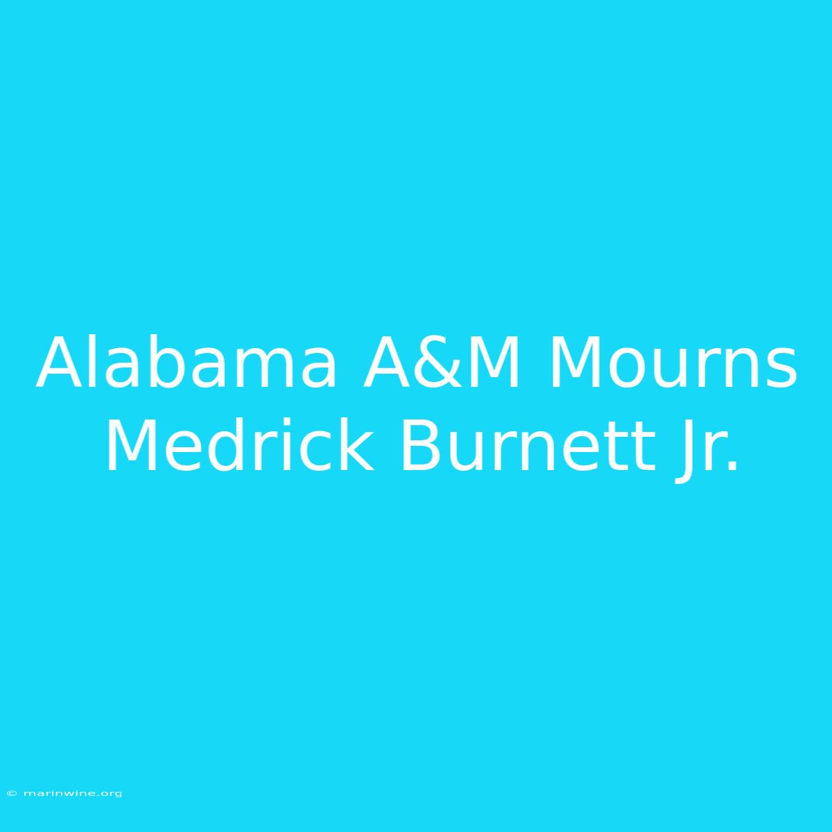 Alabama A&M Mourns Medrick Burnett Jr.